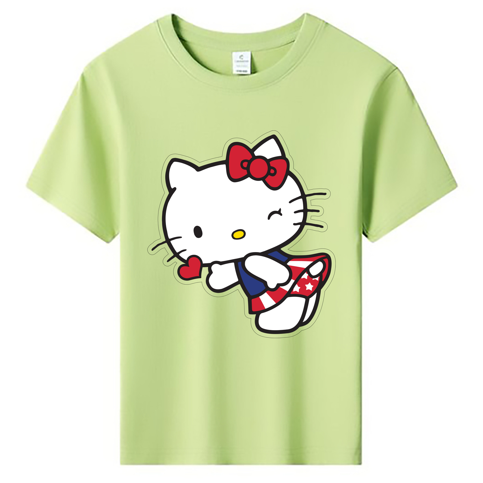 （画像用） Hello Kitty ハローキティ 綿100％キッズTシャツ（フロントプリント）